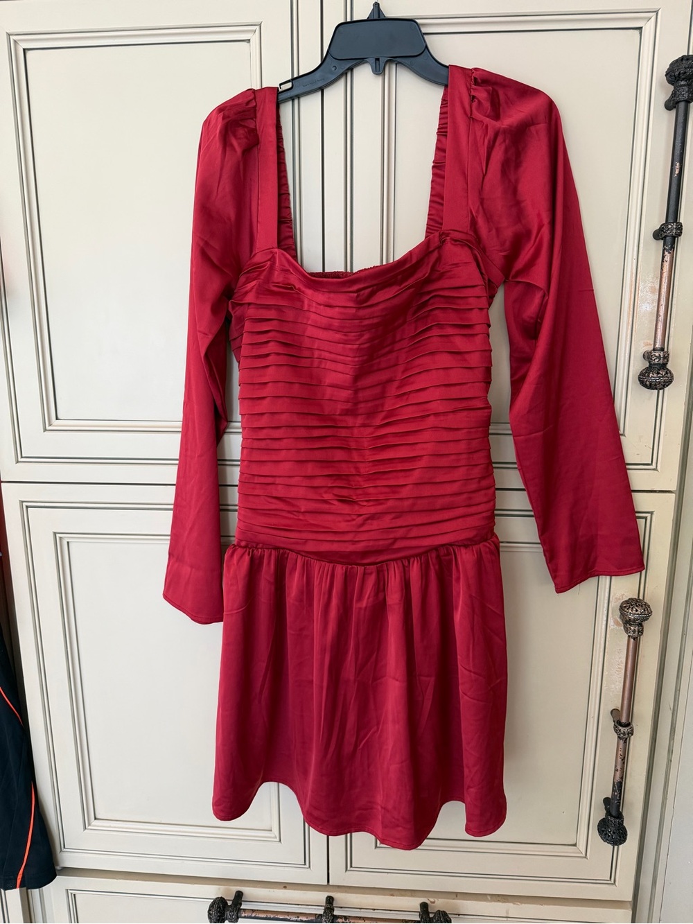 Abercrombie & Fitch Red Long-Sleeve Mini Dress
